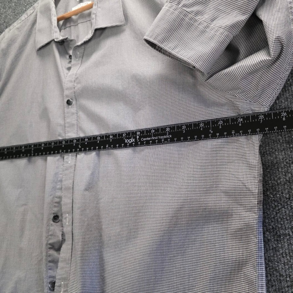 Calvin Klein Mens XXL Infinite Cool Non-Iron Button Down Shirt Black White Check - Picture 12 of 12